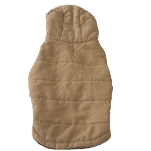 Tan Quilted Dog Jacket Size Large